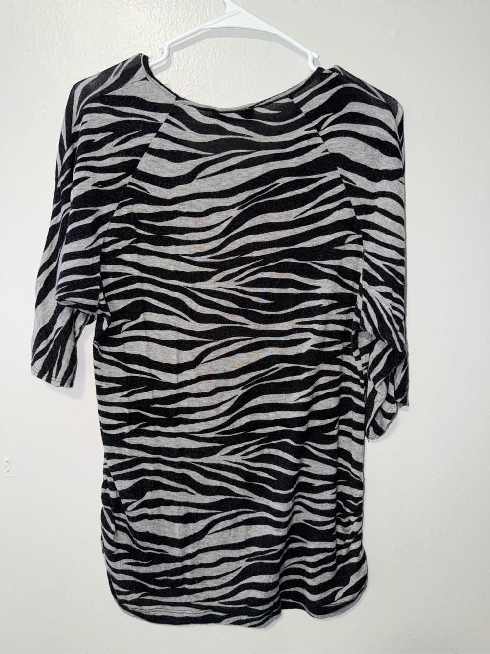 julie's closet Black & Gray Zebra Scoop Neck Short Sleeve Top - Picture 6 of 6